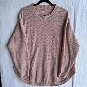 Women's Shein Pink Knit Crew Neck Sweater Size 2XL